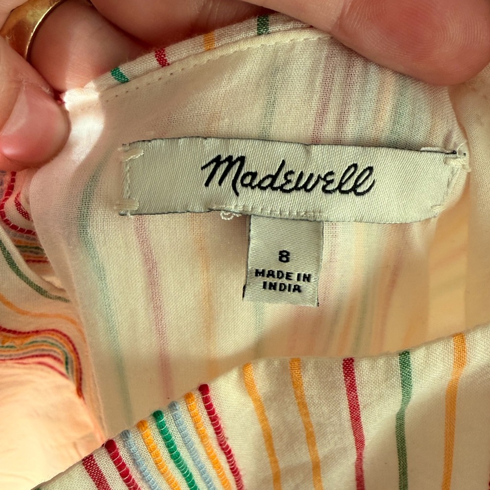 Madewell Button Back Multicolor Rainbow Striped M… - image 8